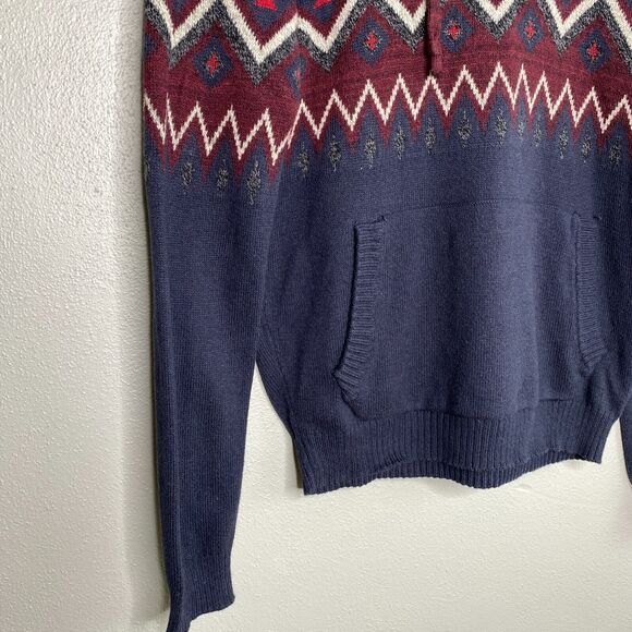 American Eagle Seriously Soft Hoodie Wool Blend Mens Small Multicolor Geometric - Picture 4 of 12